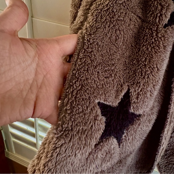 Vintage Havana Girls Sherpa Star Hooded Jacket Big Kid L Cozy Layer - Picture 9 of 11